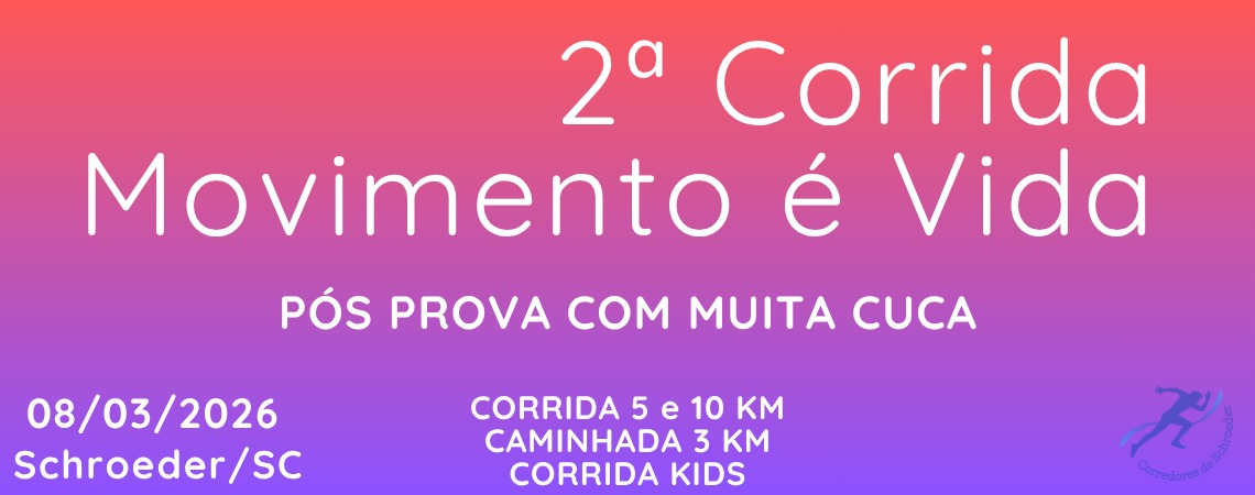 Banner 2ª Corrida Movimento é Vida